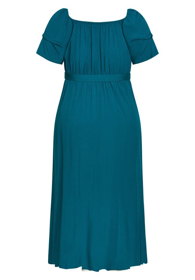 Tropical Tie Maxi Dress - harbor blue, BLUE, alternate image number 3