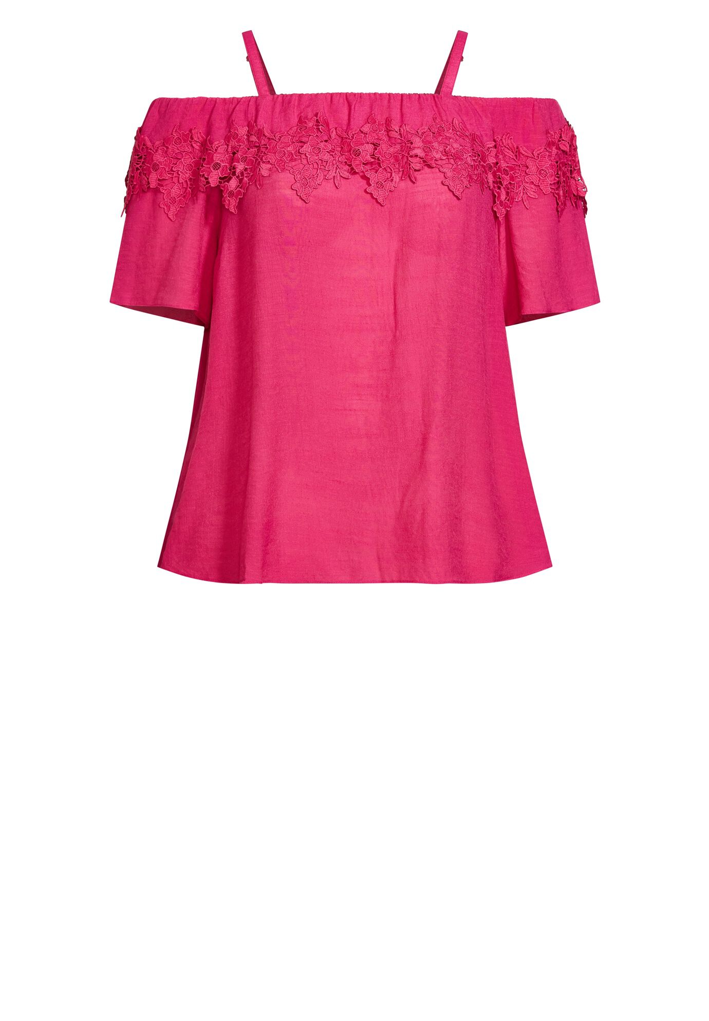 Evie Lace Top, BERRY, alternate image number 2