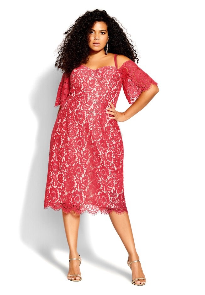 Lace Whisper Dress - raspberry, PINK, hi-res image number null