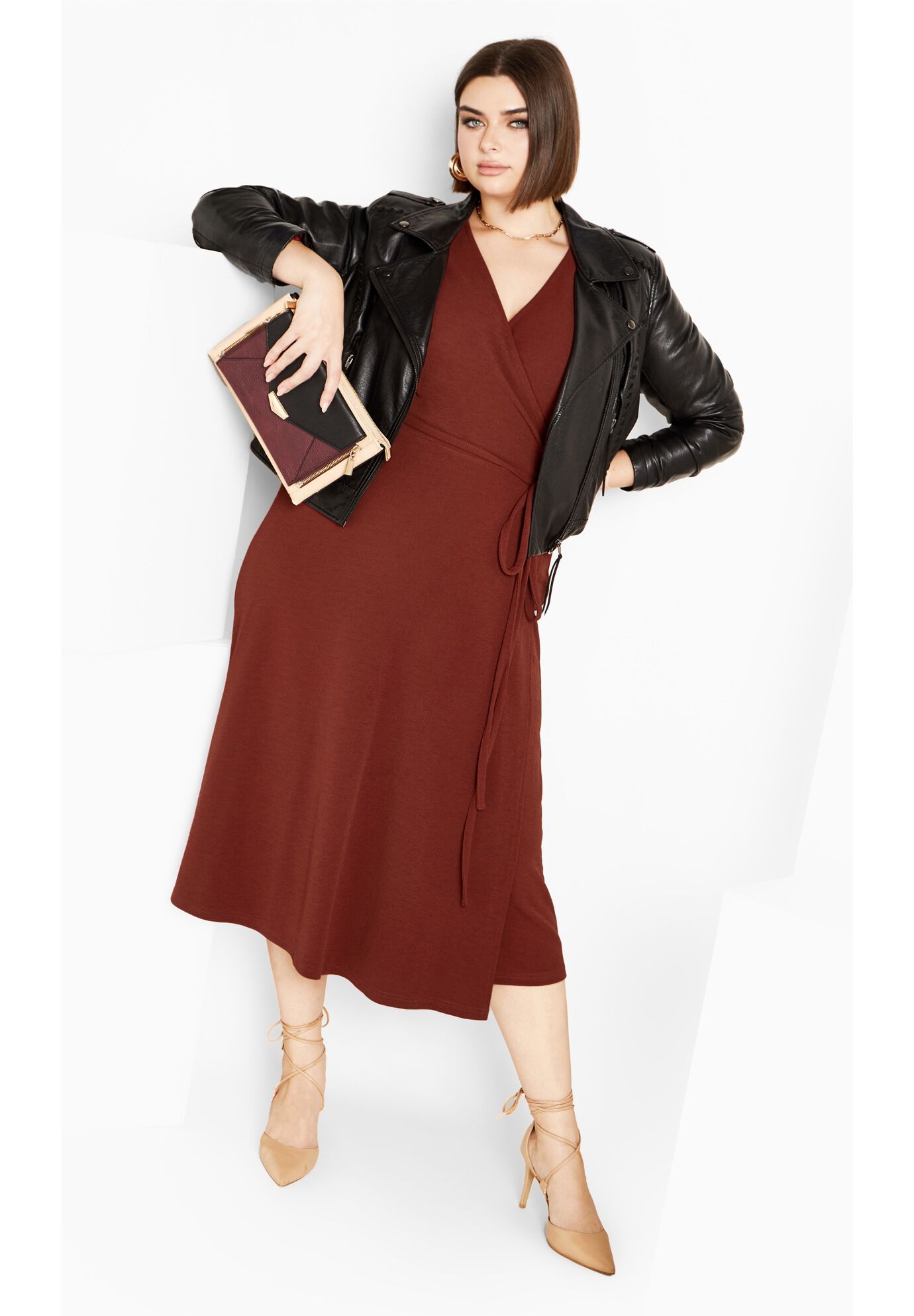 Wrap Hayden Maxi Dress - sienna, RED, hi-res image number 0