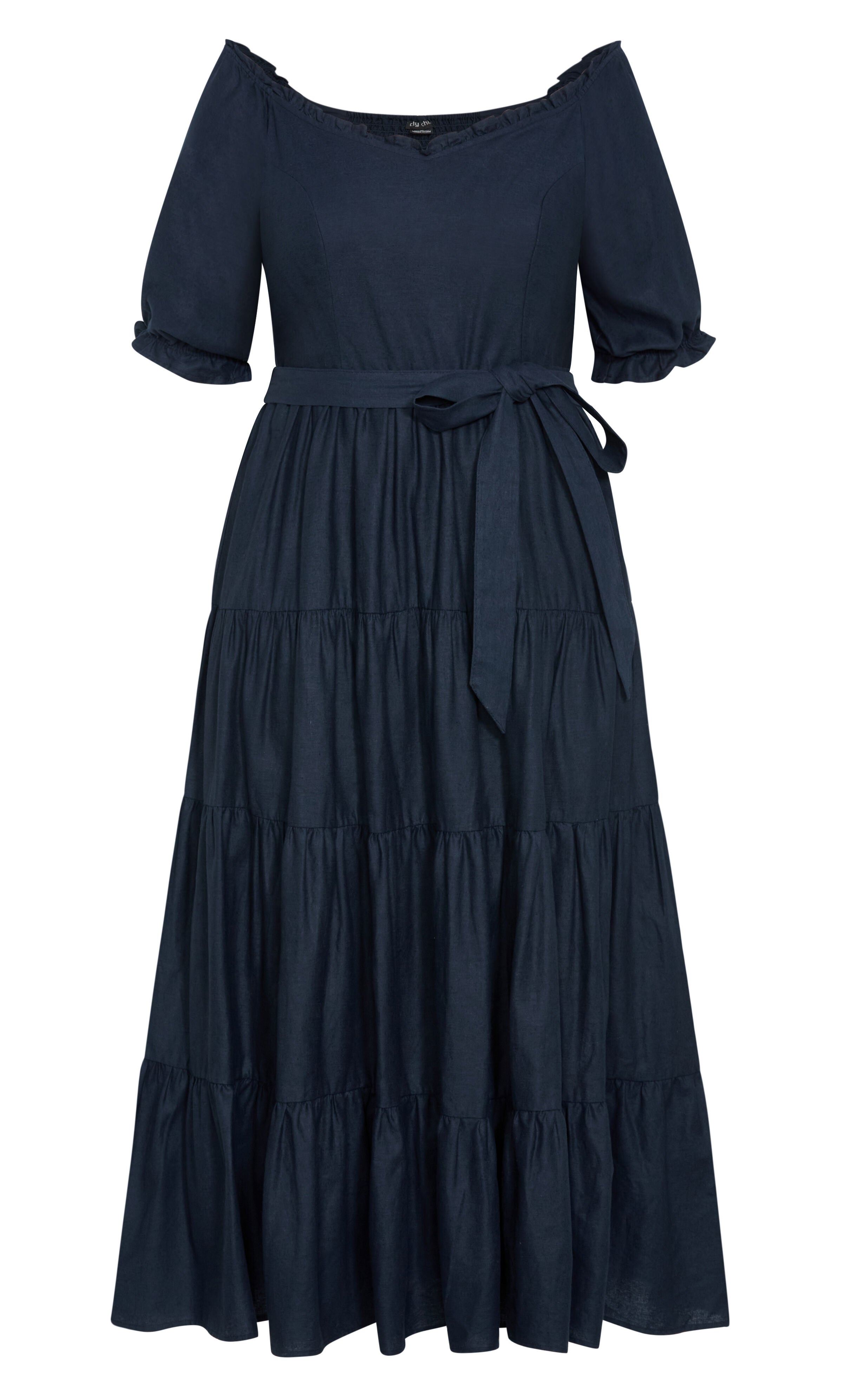 Puff Sleeve Maxi Dress - navy, BLUE, alternate image number 4