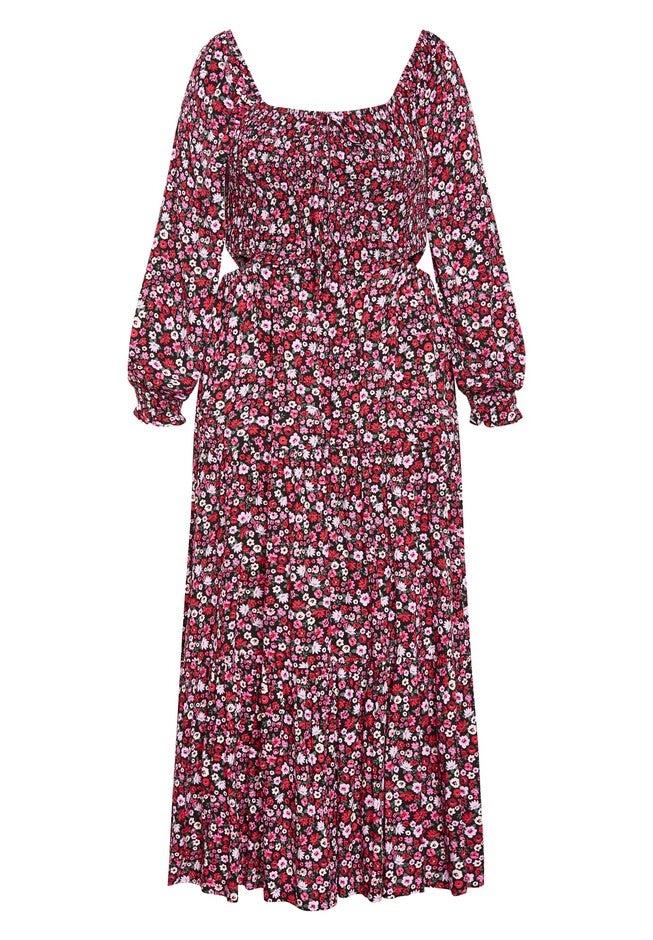 Lexie Print Maxi Dress - beet red, RED, alternate image number null