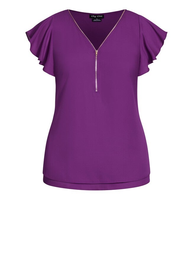 Zip Fling Top - purple, PURPLE, alternate image number 2