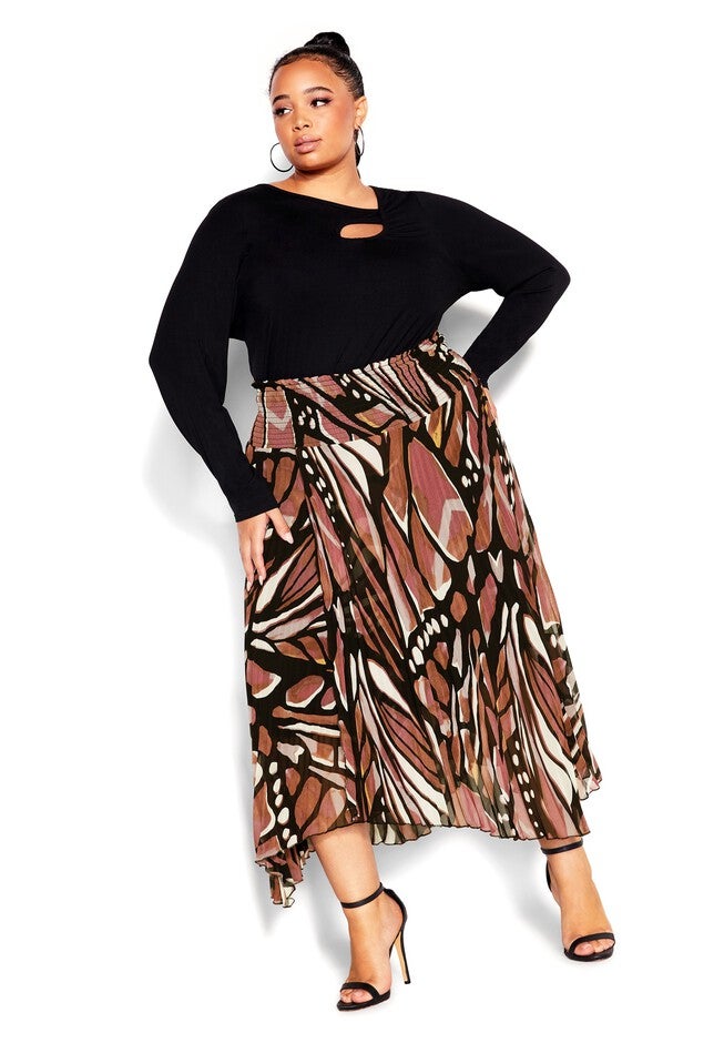 Sabrina Print Skirt - mocha, BROWN, hi-res image number null