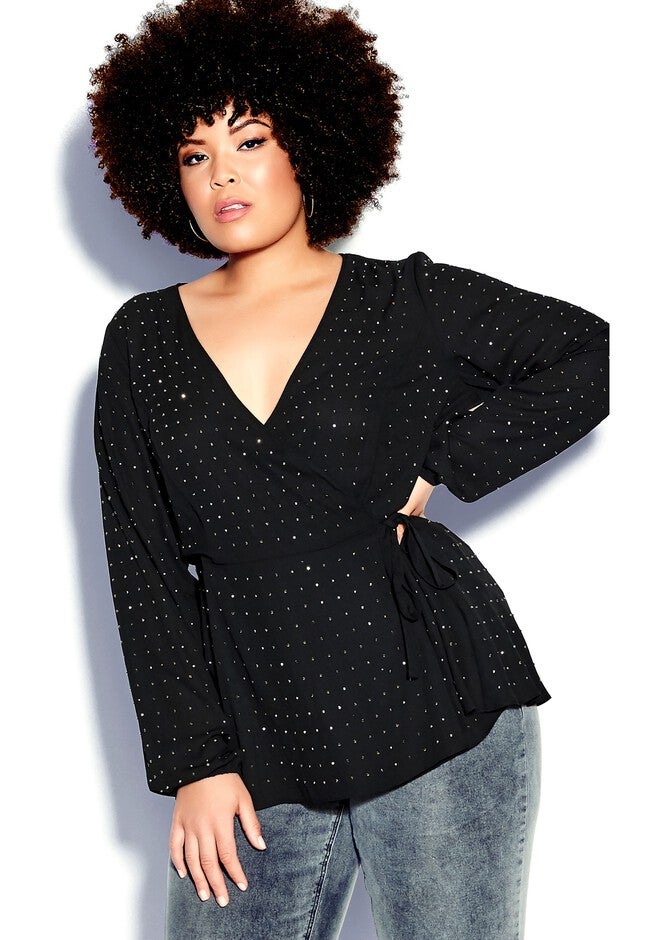 Bling Flirt Top - black, BLACK, hi-res image number 0