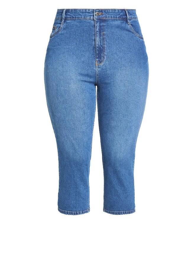 Cropped Denim Love Jeans, MEDIUM WASH, alternate image number null
