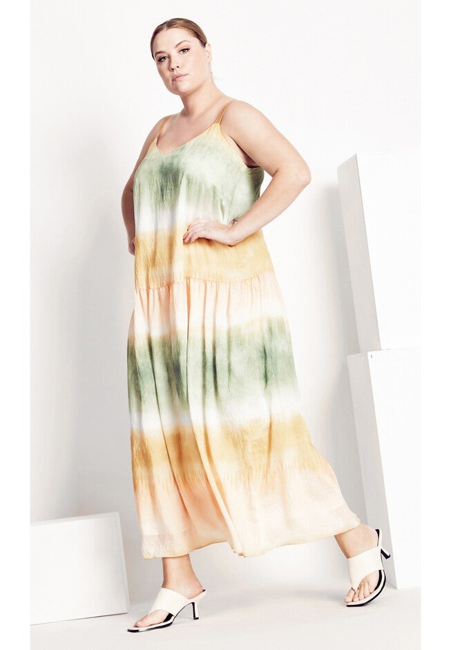 Nevaeh Dress - sage gold, GREEN, on-hover image number 1