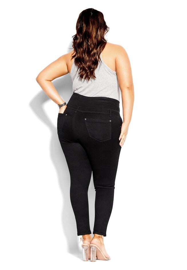 Harley Regular Corset Skinny Jean - black, BLACK, hi-res image number null