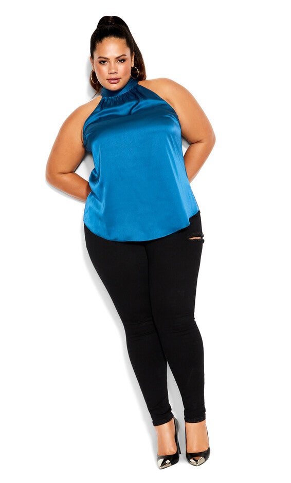 Sexy Shine Top - deep teal, DEEP TEAL, alternate image number 1