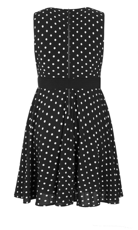 Vintage Spot Dress - black, BLACK, alternate image number null