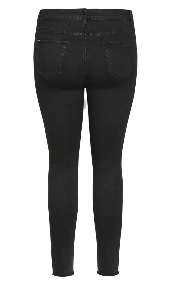 Asha Rip Hem Jean - black, BLACK, alternate image number null