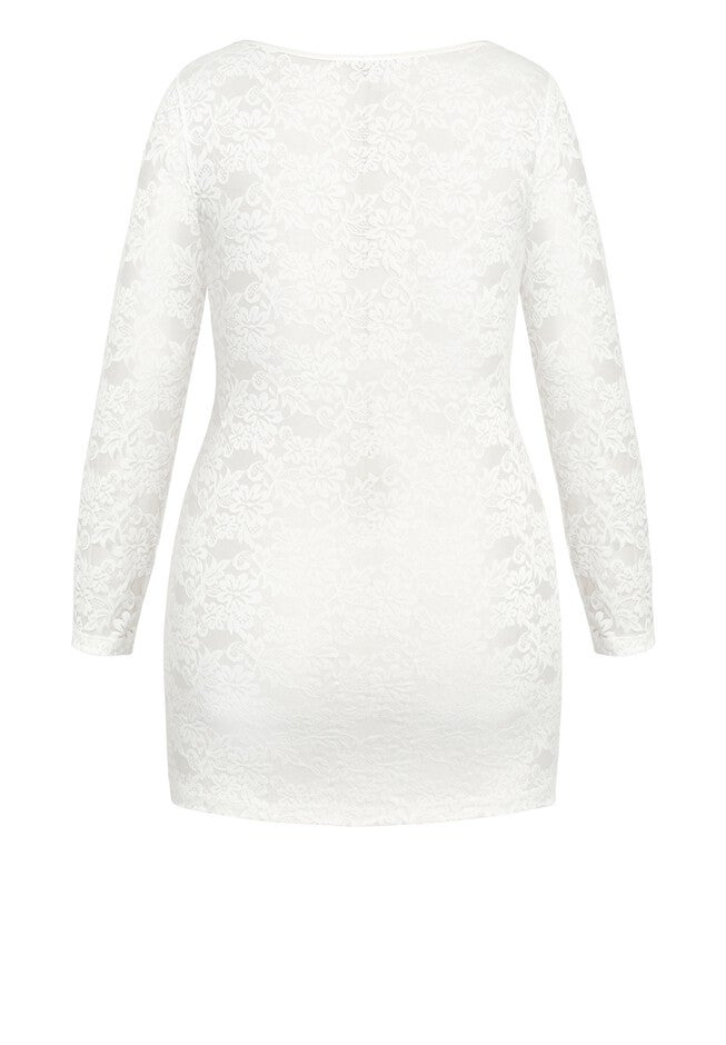 Sheer Lace Chemise - ivory, WHITE, alternate image number null