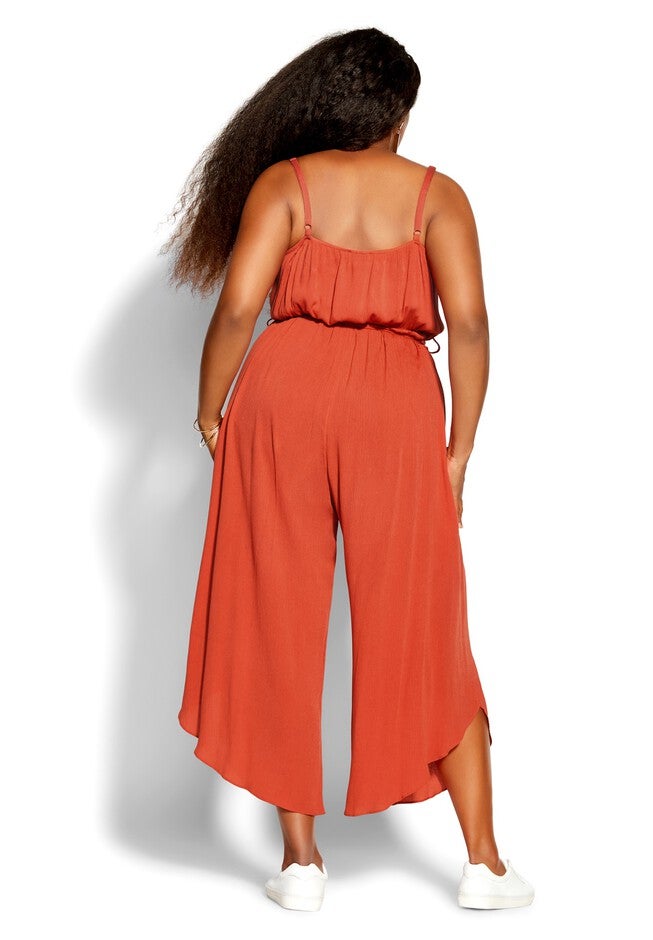 Tropic Tie Jumpsuit - coral, ORANGE, on-hover image number null