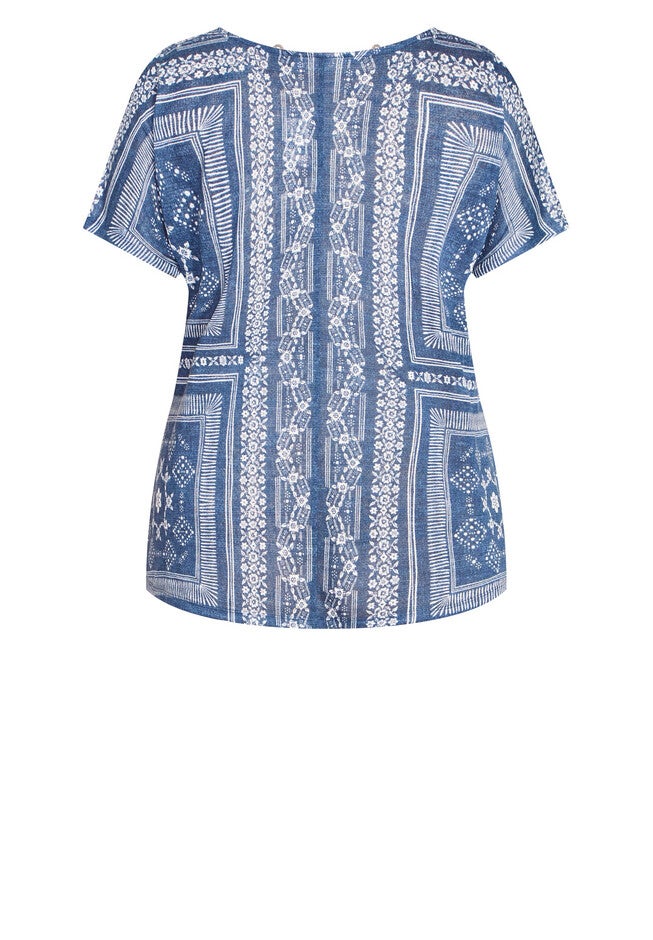 Tiarne Necklace Top, NAVY WHITE TILE, alternate image number 5