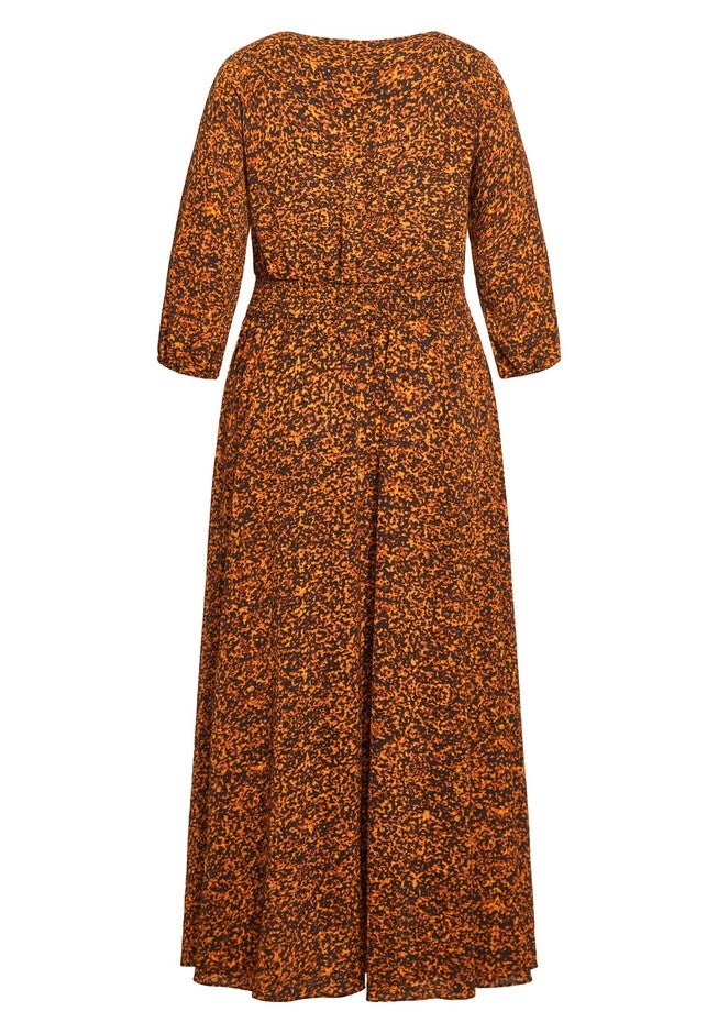 Desire Print Maxi Dress - tangerine, ORANGE, alternate image number null