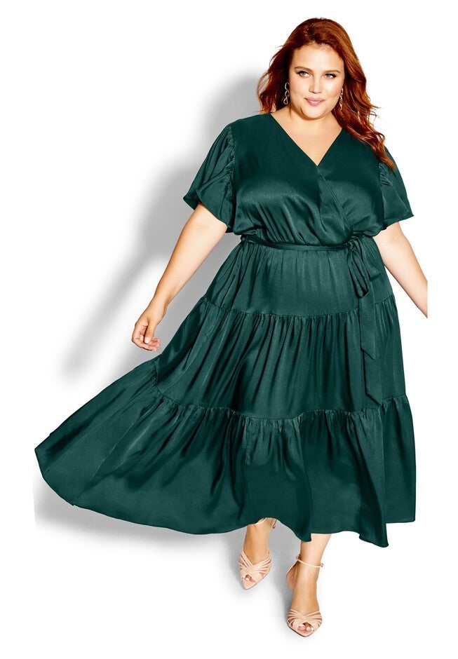 Tiered Sweetness Maxi Dress - emerald, GREEN, on-hover image number null
