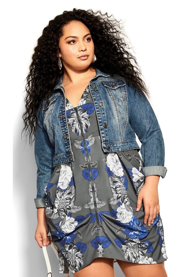 Epic Floral Tunic - slate, GREY, on-hover image number 1