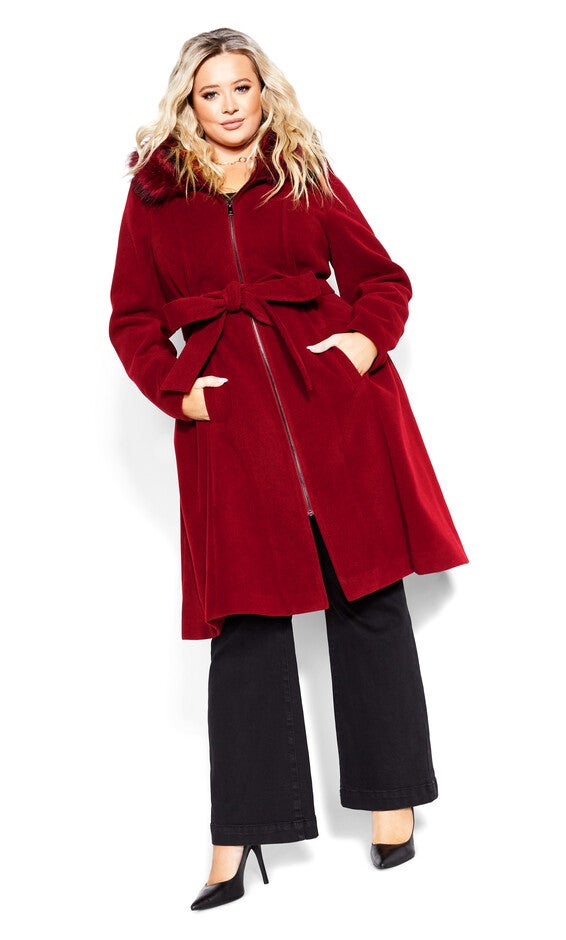 Miss Mysterious Coat - dark cherry, RED, hi-res image number null