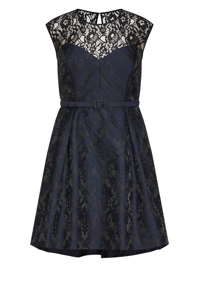 Ornate Dress - black, BLACK, alternate image number null