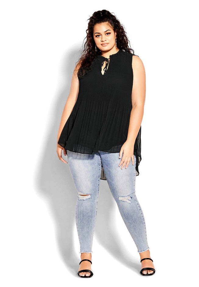 Adore Pleat Top - black, BLACK, alternate image number 2