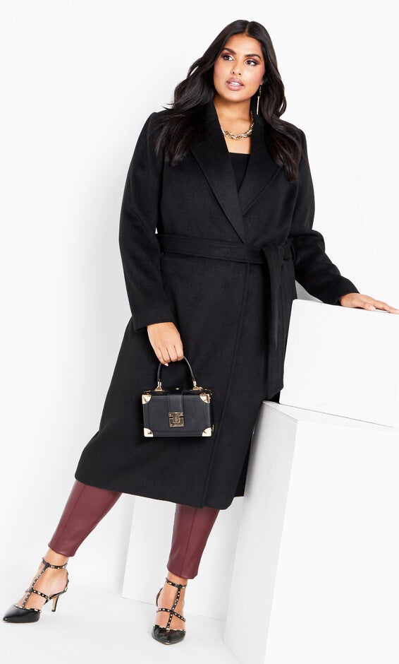 Romantic Luxe Wool Blend Coat - black, BLACK, hi-res image number 0