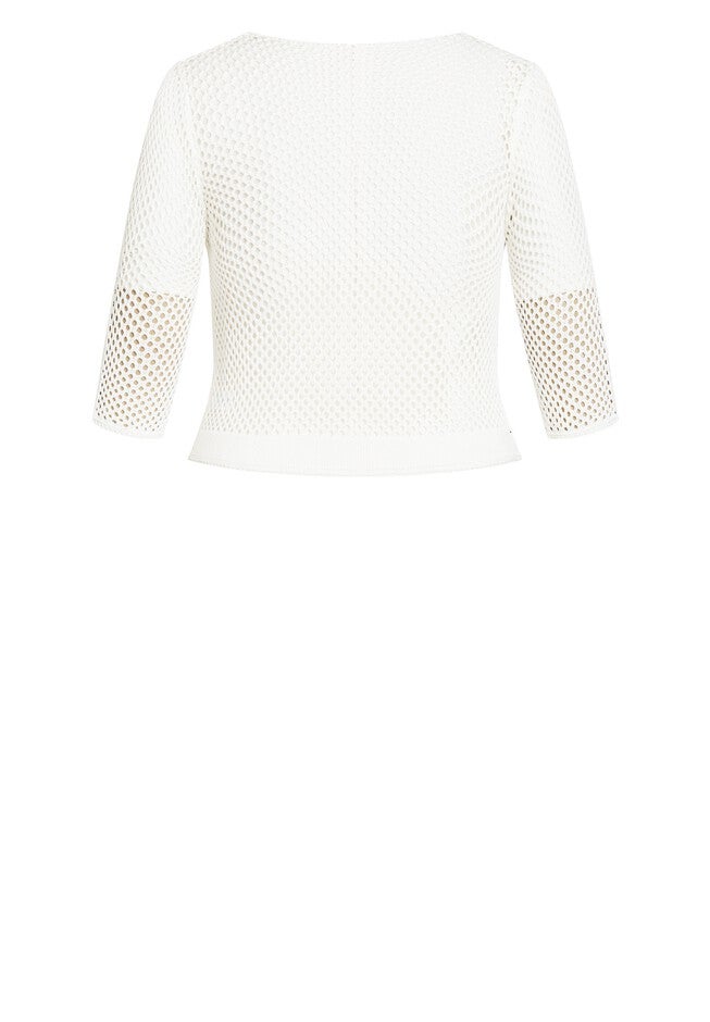 Escape Crochet Cardigan, IVORY, alternate image number null