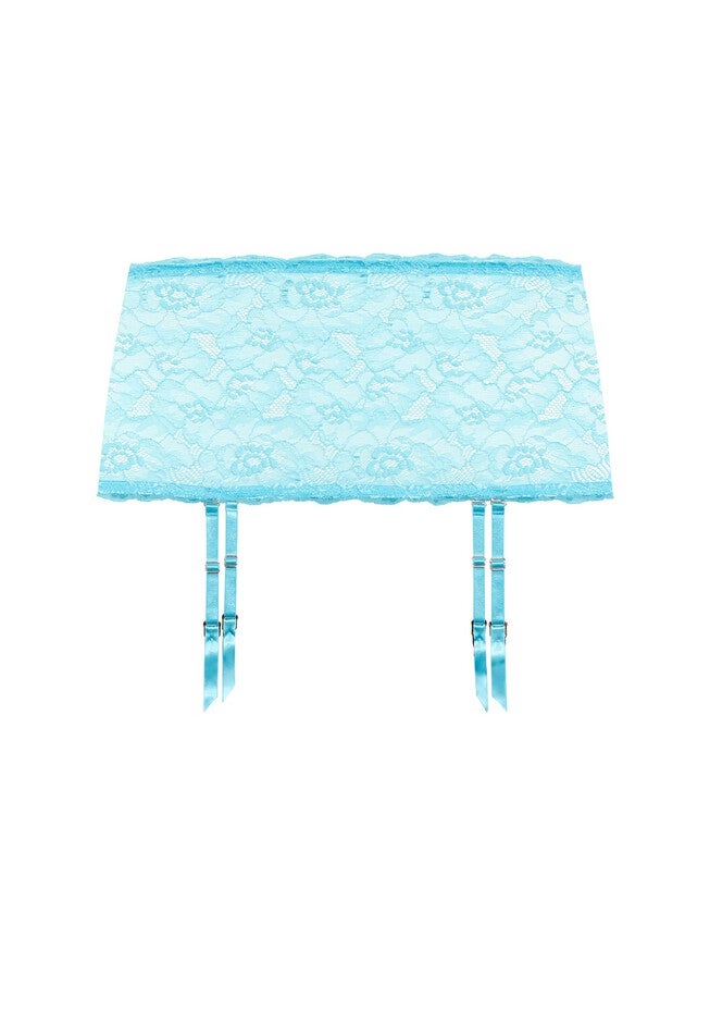 Duet Garter Belt - turquoise, BLUE, alternate image number 3