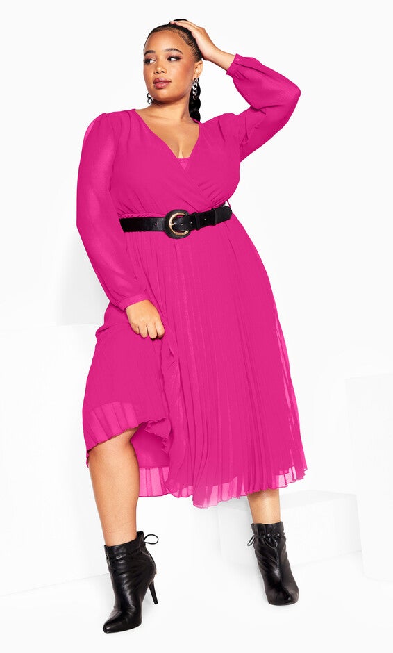 Precious Pleat Dress - sangria, PINK, alternate image number 5
