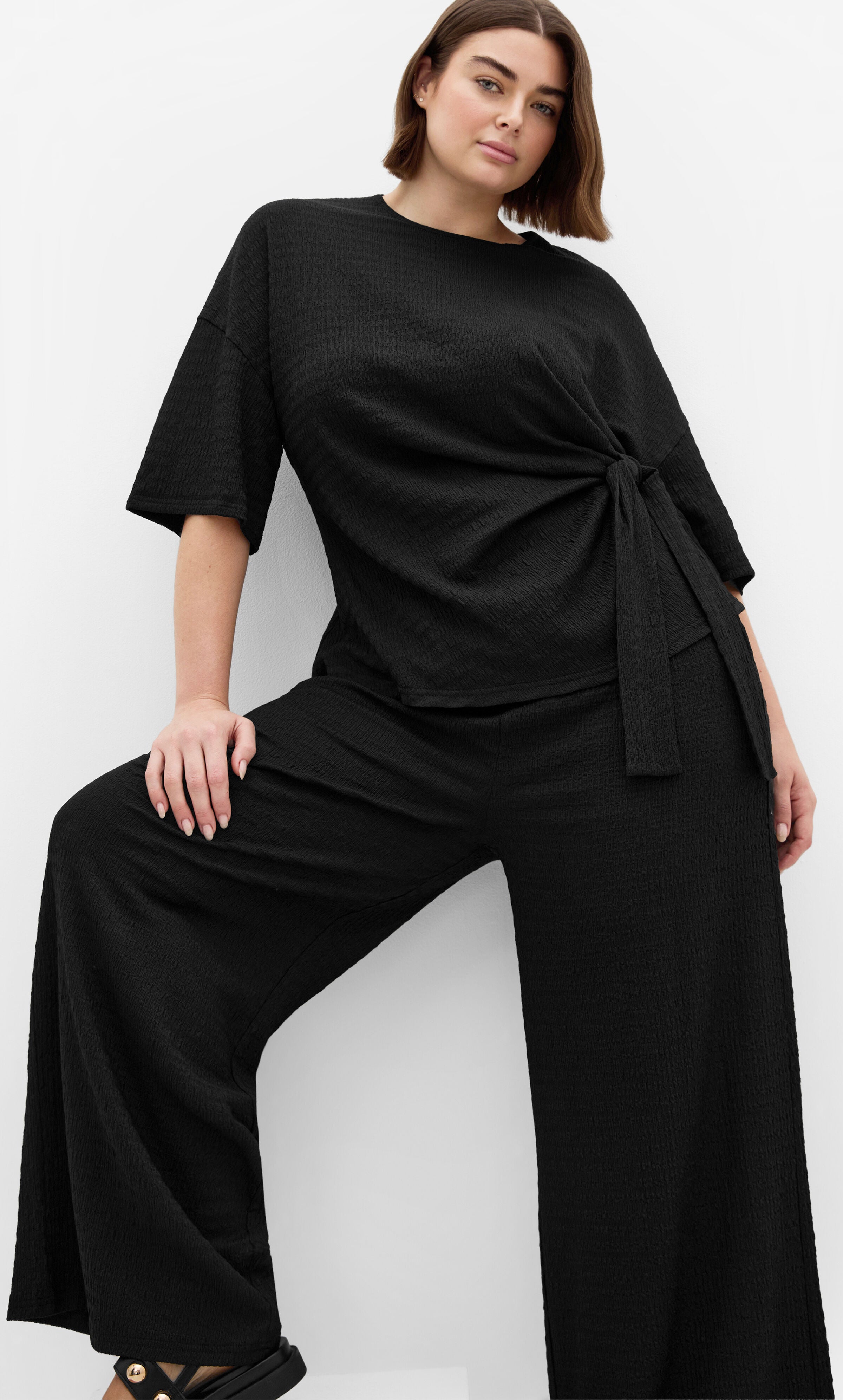 Brianna Side Tie Top, BLACK, alternate image number 4