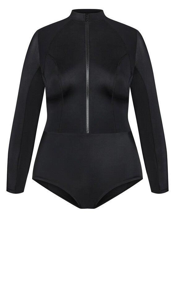 Cancun Long Sleeve 1 Piece - black, BLACK, alternate image number null