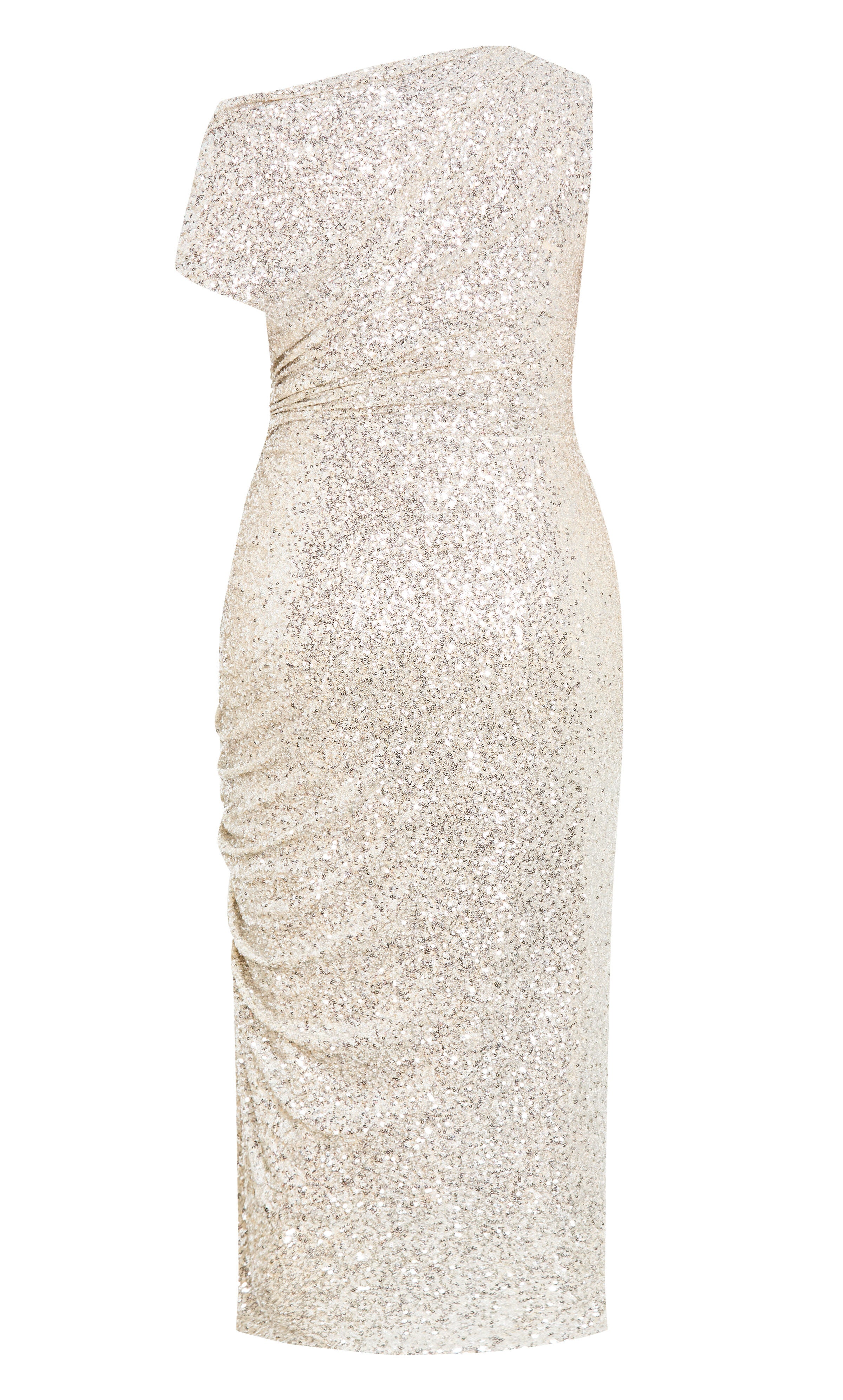 Sequin Star Off Shoulder Maxi Dress, BEIGE, alternate image number 4