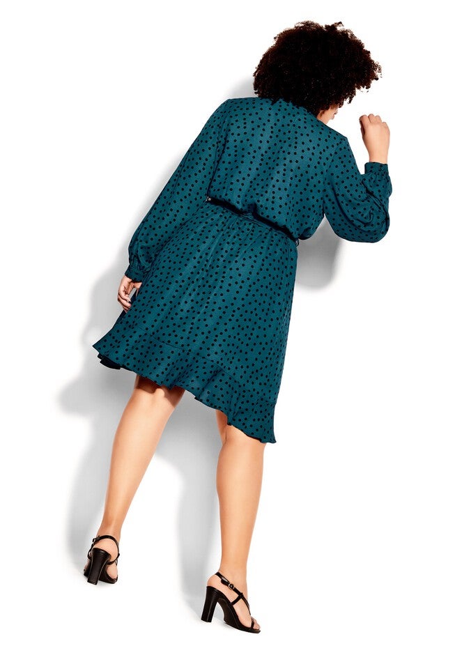 Amber Spot Dress - teal, GREEN, alternate image number 4