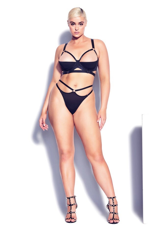 Avril Quarter Cup Bra - black, BLACK, on-hover image number 1