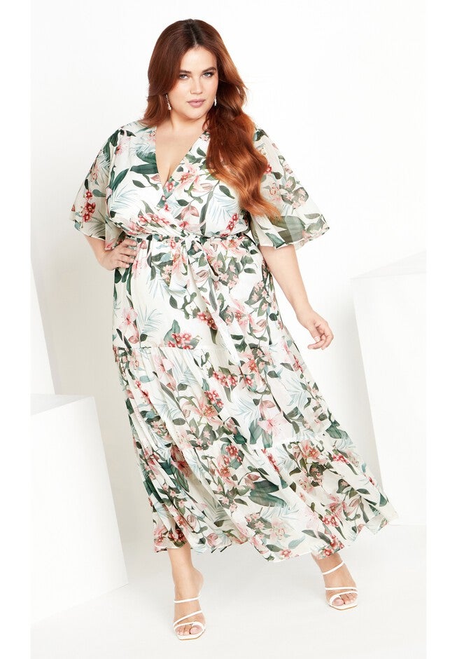 Penny Print Maxi Dress - ivory, WHITE, hi-res image number 0