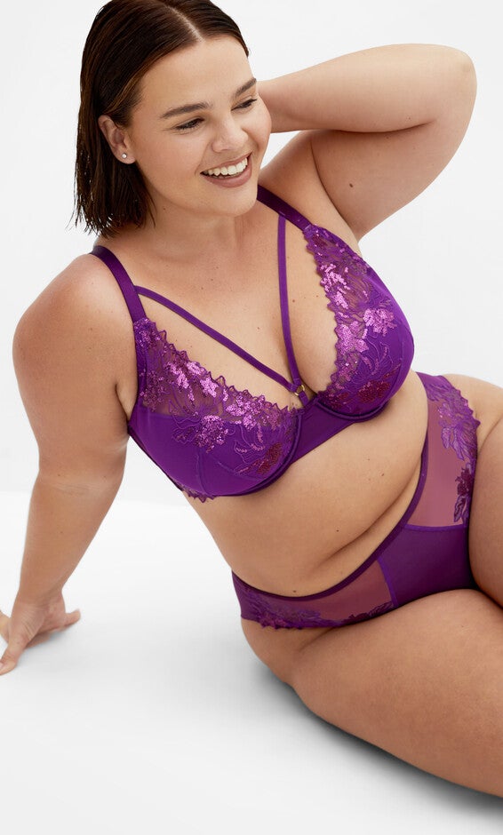 Tara Plunge Contour Bra - royal purple, PURPLE, hi-res image number 0
