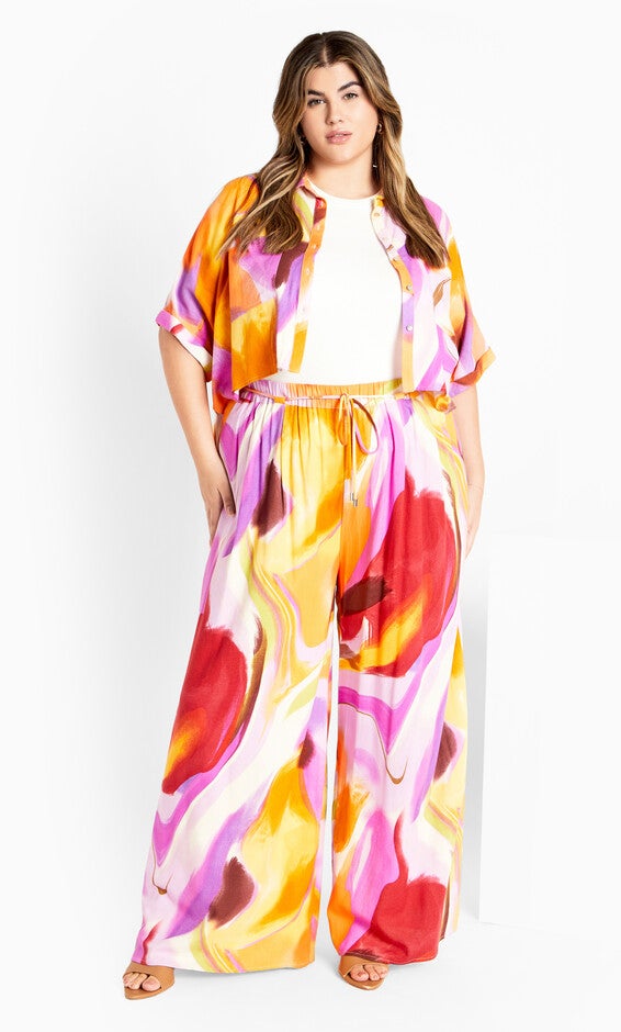 Esme Print Pant - yellow, PURPLE, hi-res image number null