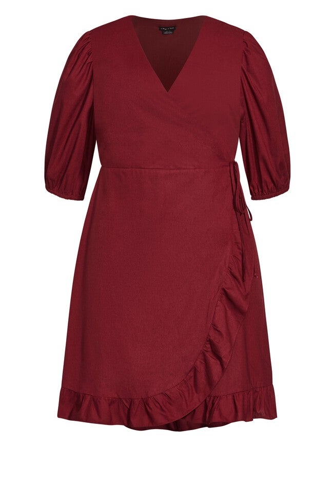 Ruffle Dreams Dress - pomegranate, RED, alternate image number null