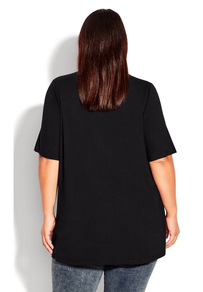 Knit Pleated Top, BLACK, on-hover image number null
