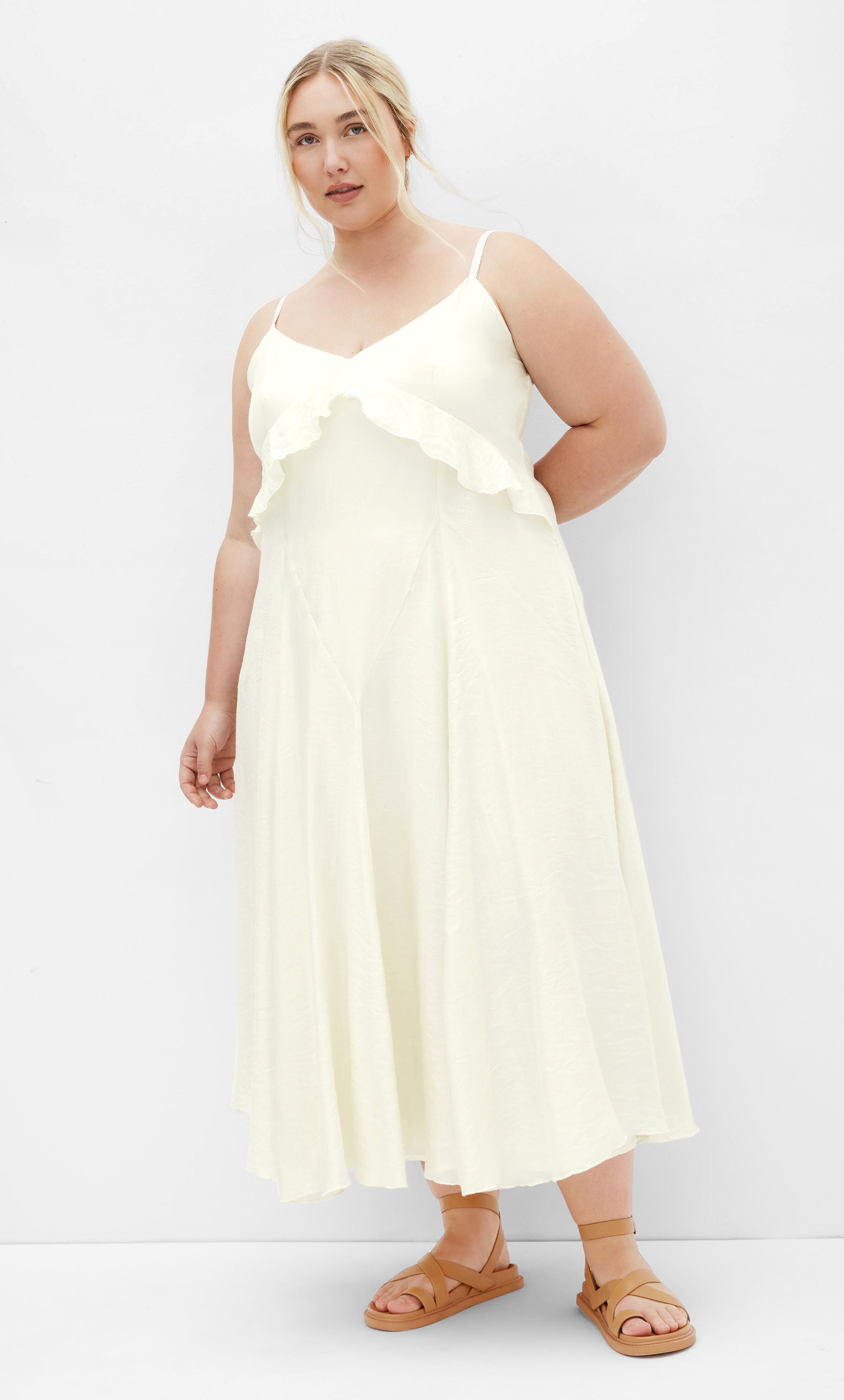 Clara Maxi Dress - butter, YELLOW, alternate image number 2