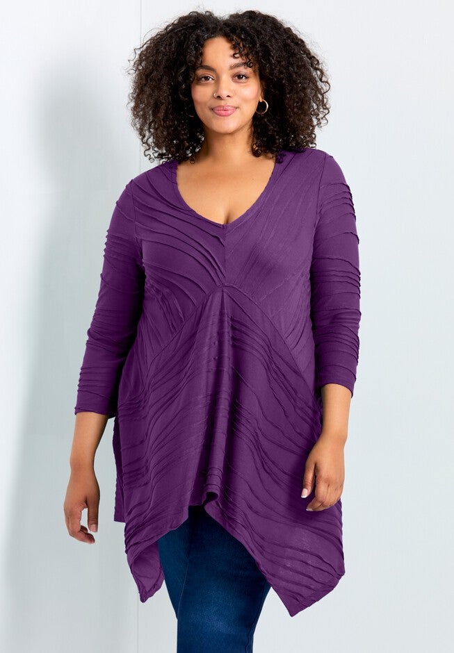 Finley Textured Top, PLUM, hi-res image number 0
