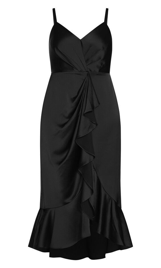 Bella Ruffle Maxi Dress - black, BLACK, alternate image number 5
