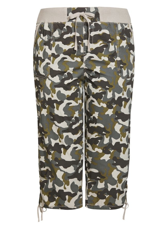 Cotton Cinch Print Capri, CAMO, alternate image number 7