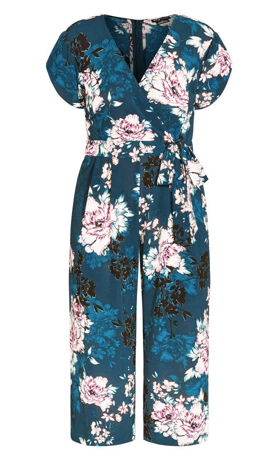 Blossom Tie Jumpsuit - jade, GREEN, alternate image number 3