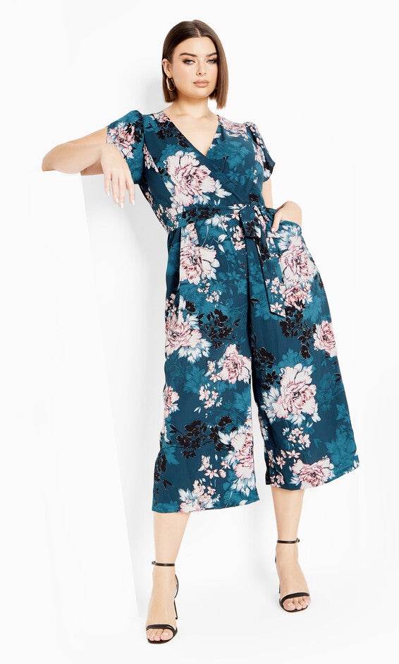Blossom Tie Jumpsuit - jade, GREEN, alternate image number 4