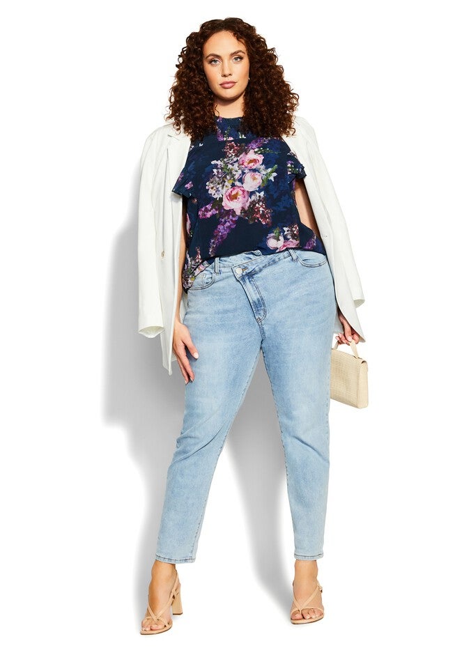Nova Floral Top - navy, BLUE, alternate image number null