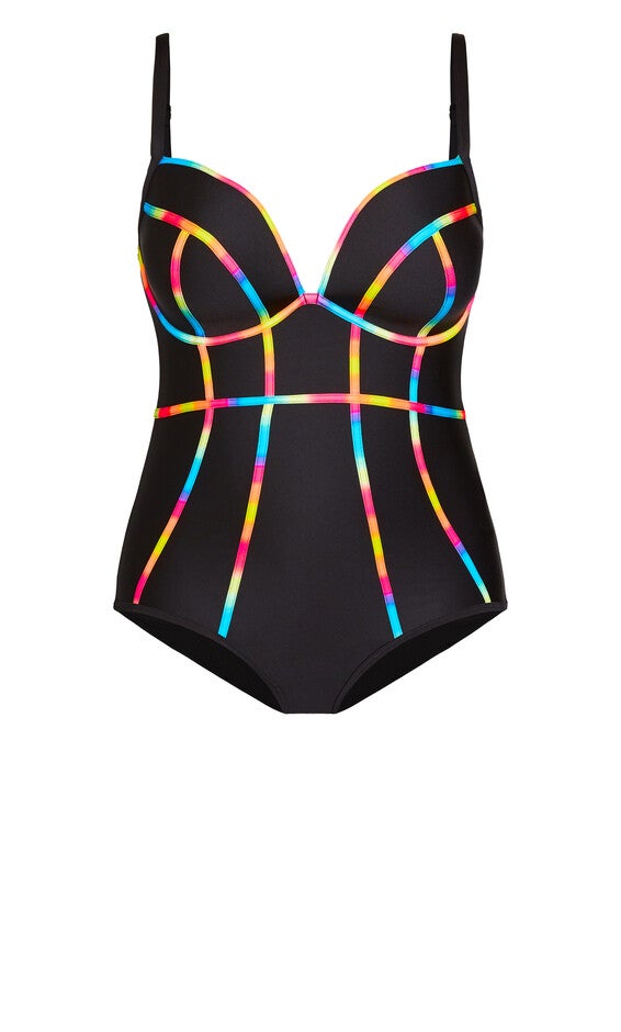 Ombre Underwire 1 Piece - black, BLACK, alternate image number 2