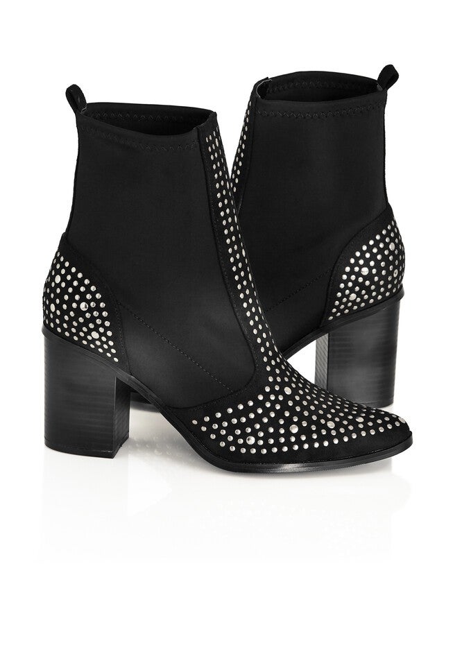 WIDE FIT Rock Stud Boot - black, BLACK, alternate image number null