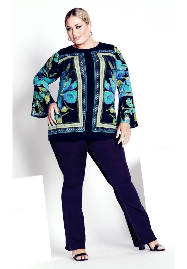 Burrow Placement Top, EMERALD FLORAL PLACEMENT, alternate image number null