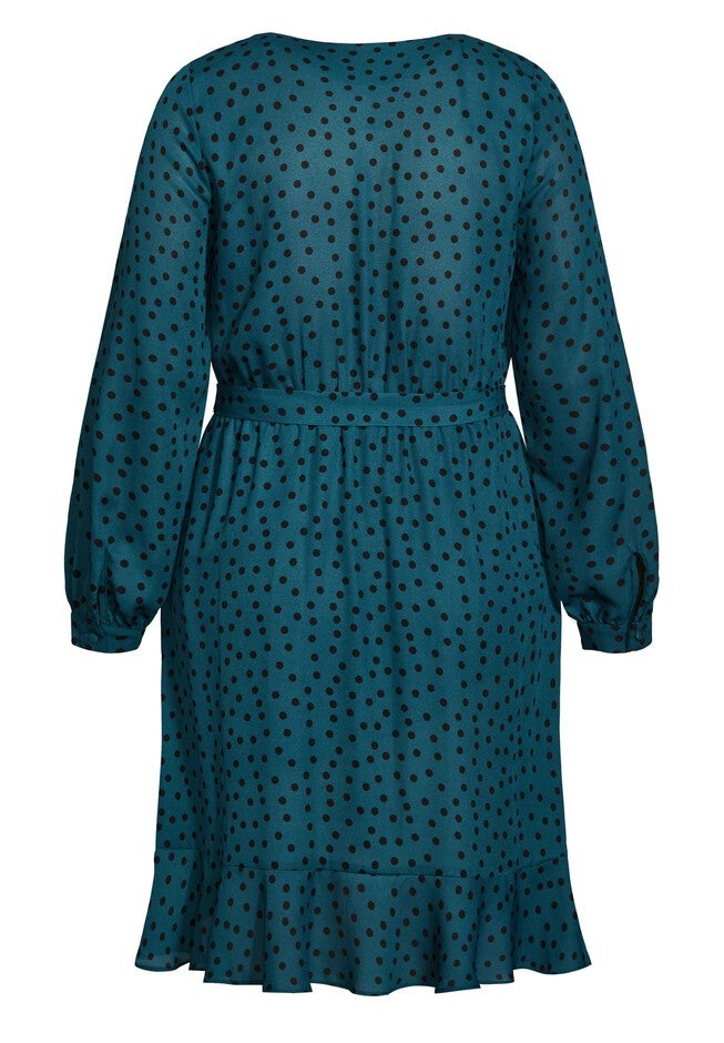 Amber Spot Dress - teal, GREEN, alternate image number 3