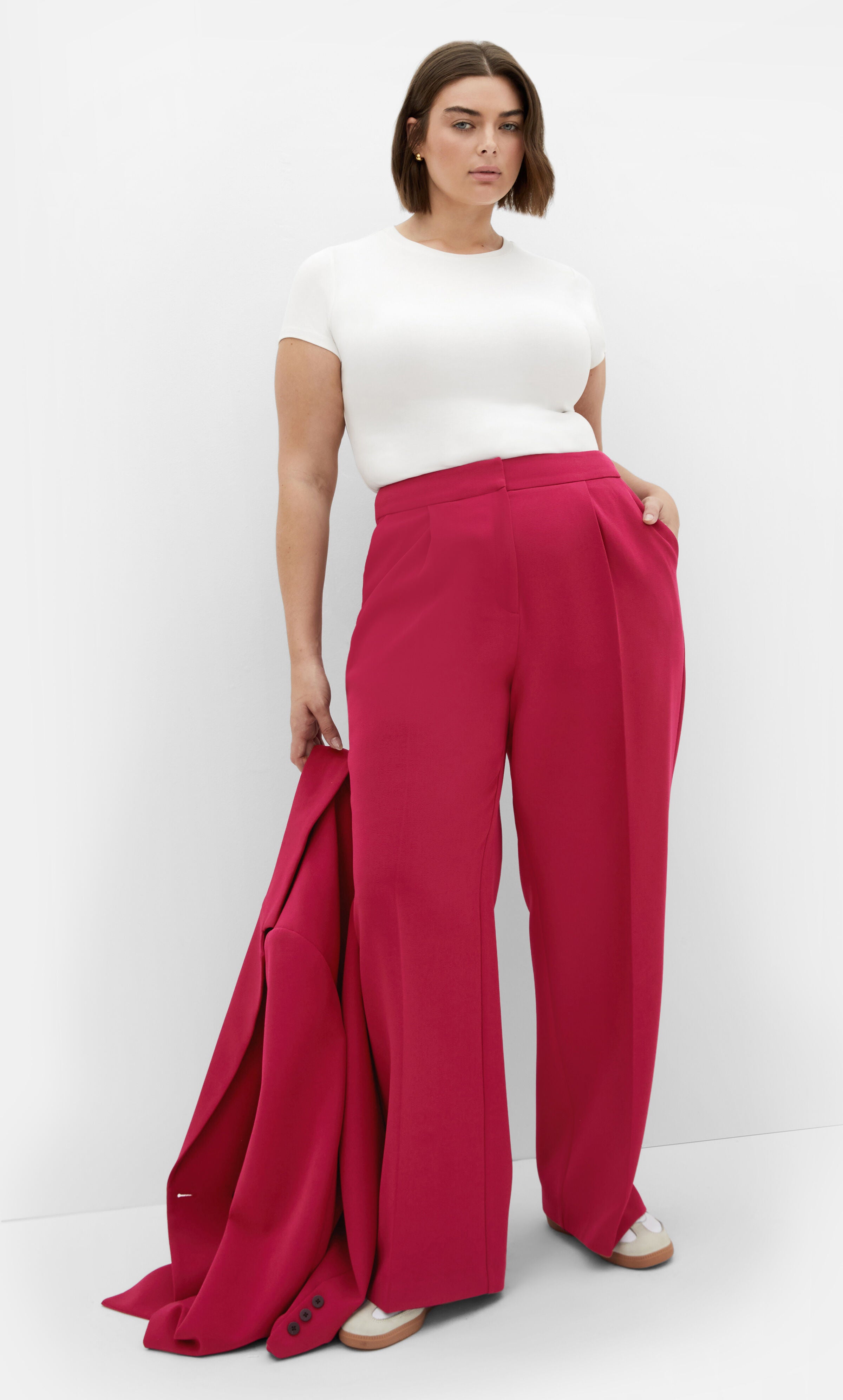 Relaxed Alexis Pant - deep rose, RED, alternate image number 2